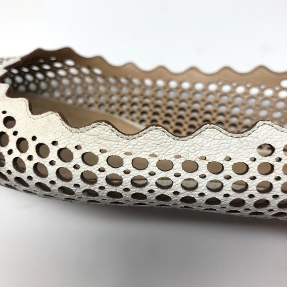 Chloe Lauren Perforated Scalloped Ballet Flats - Picture 3 of 10